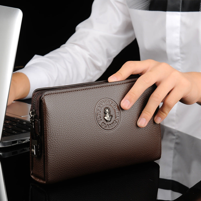Men's Business Casual Soft Leather Clutch