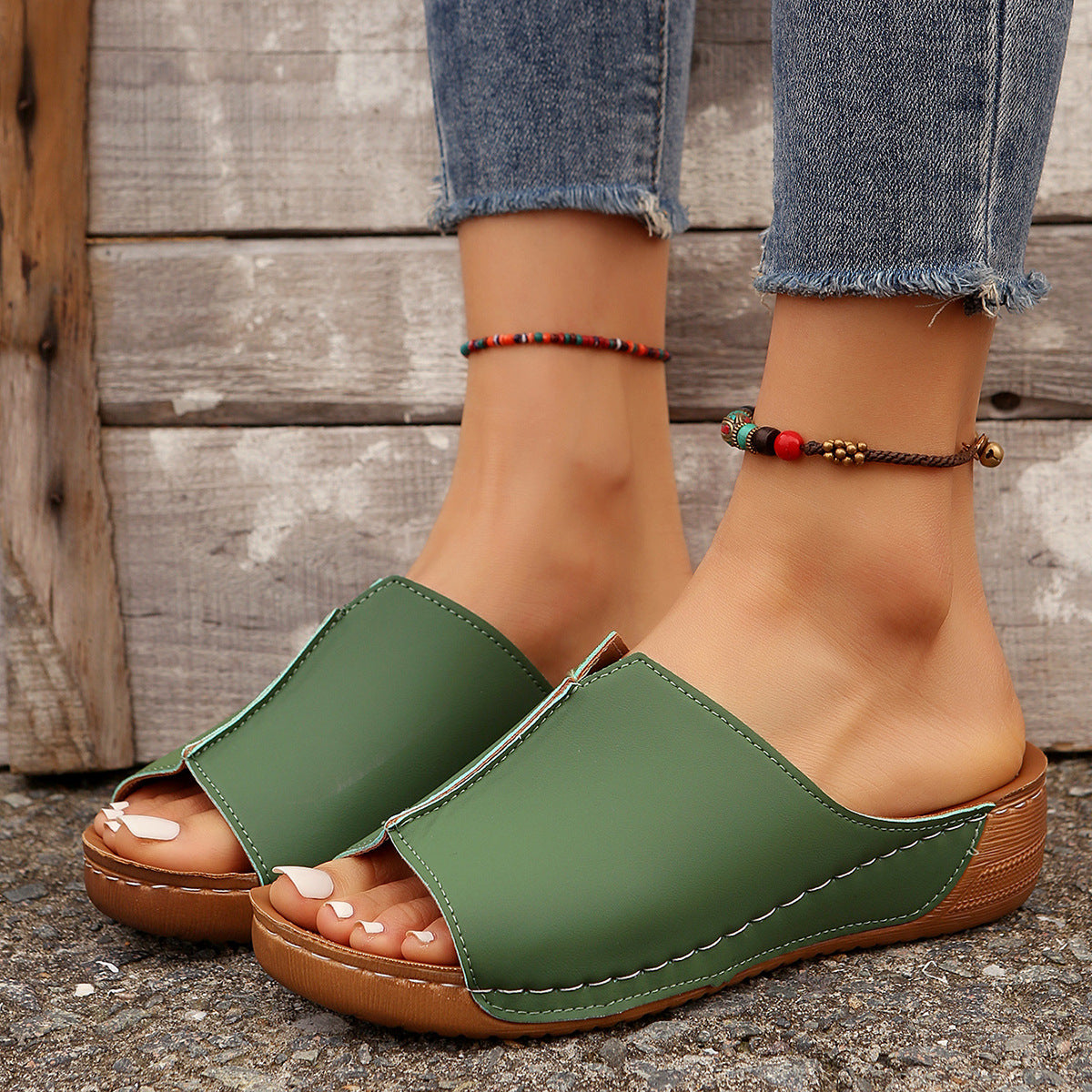 Women's Lightweight Platform Wedge Slippers
