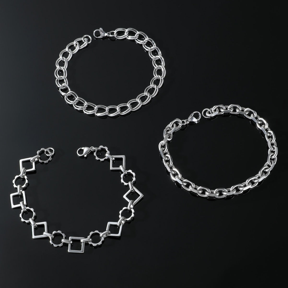 Stainless Steel Sunflower Bracelet Set