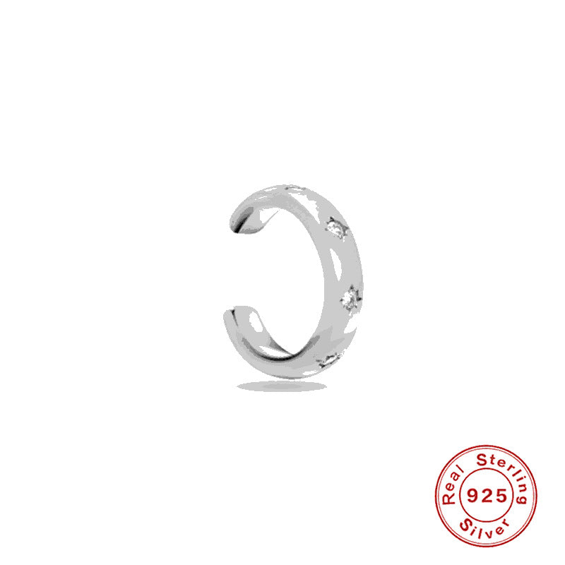 S925 Three-Row Stone Single Earring