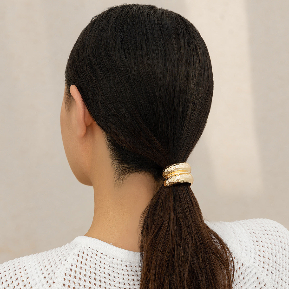 Personalized Glossy Elastic Hair Ring Female Geometry