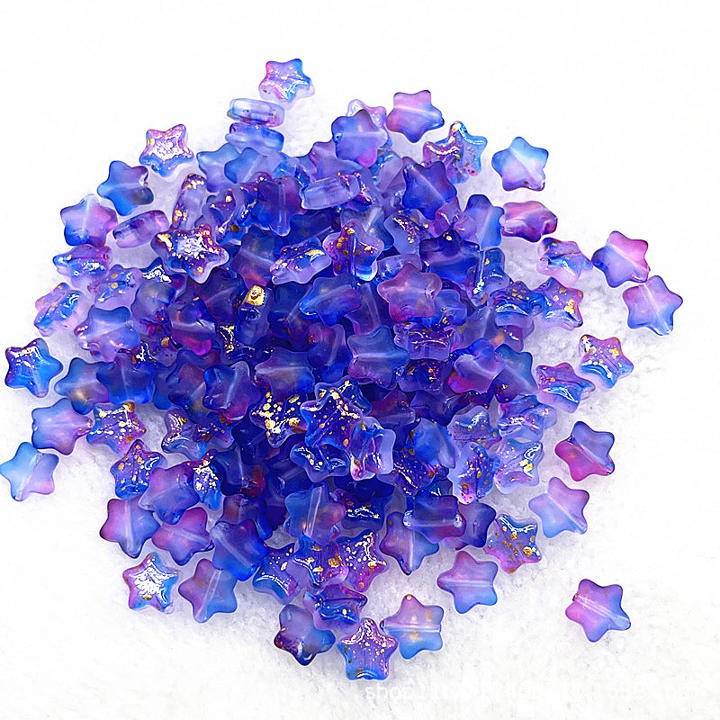 8mm Gold Pentagram Glaze Beads