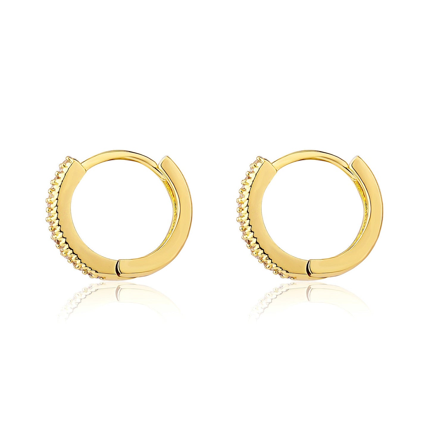 Simple And Stylish Earrings Inlaid Round Zircon