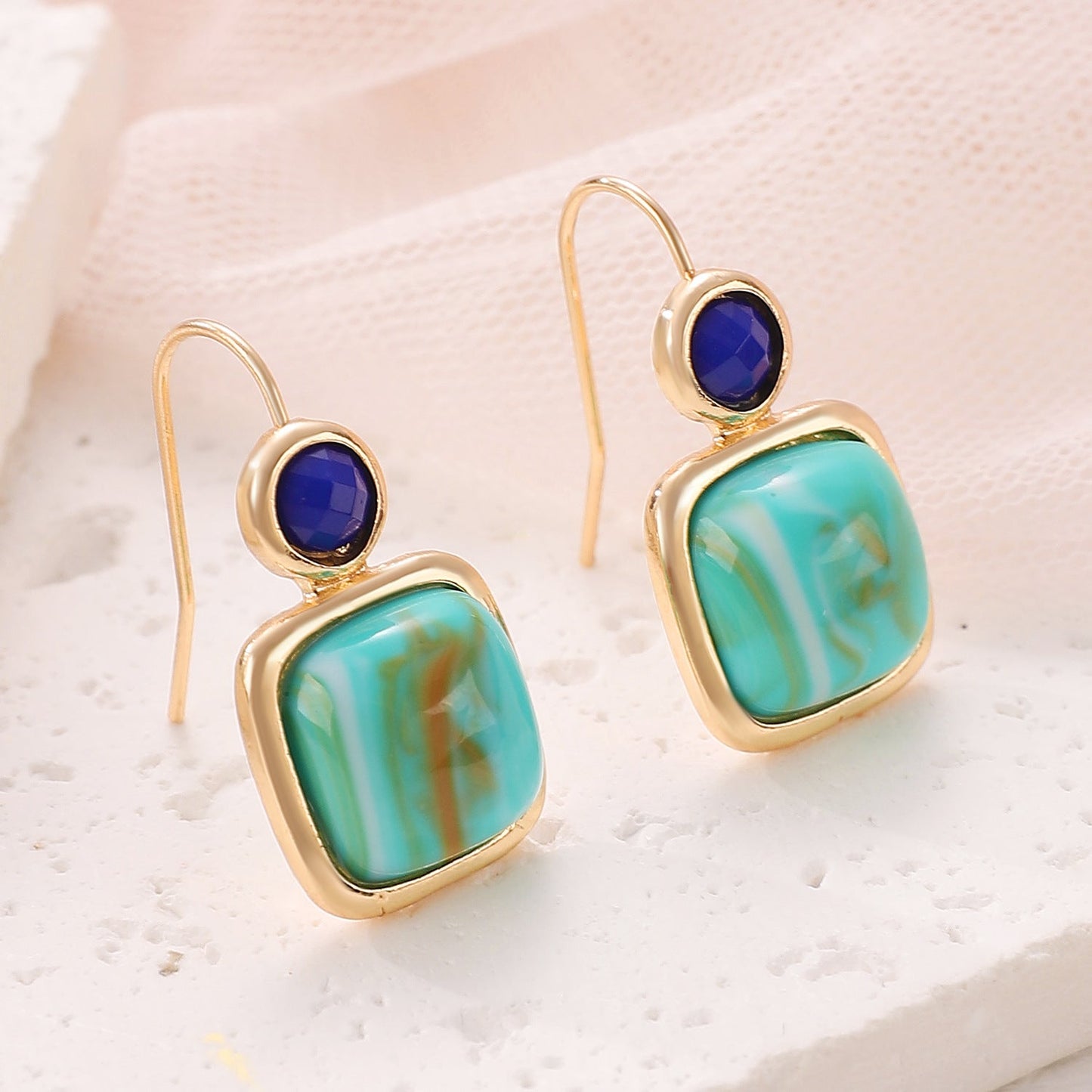 Geometric Turquoise Earrings