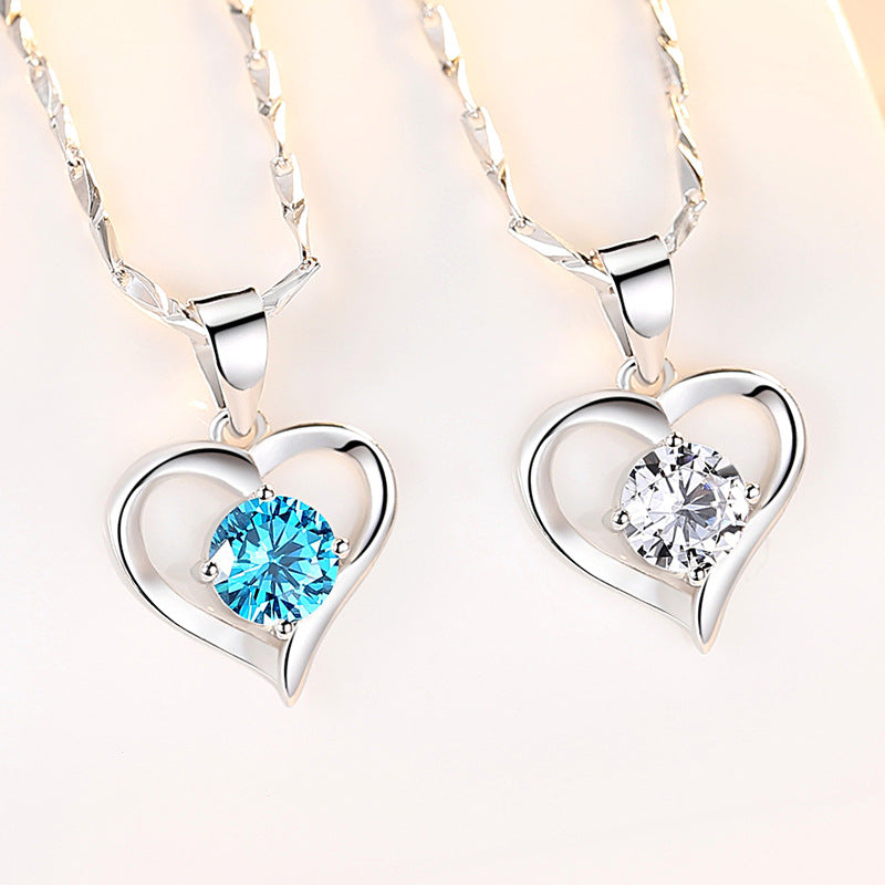 S999 Sterling Silver Heart Pendant Necklace