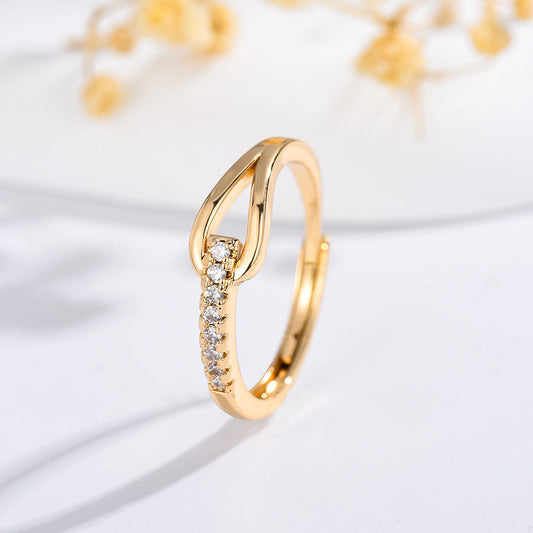 925 Silver Lubert's Tears Diamond Ring