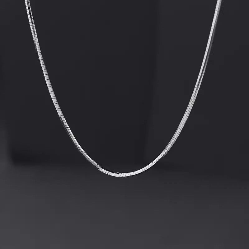 S925 Sterling Silver Octagonal Snake Bones Chain