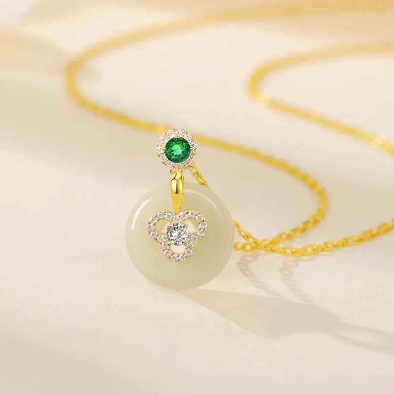 925 Silver Jade Clavicle Necklace