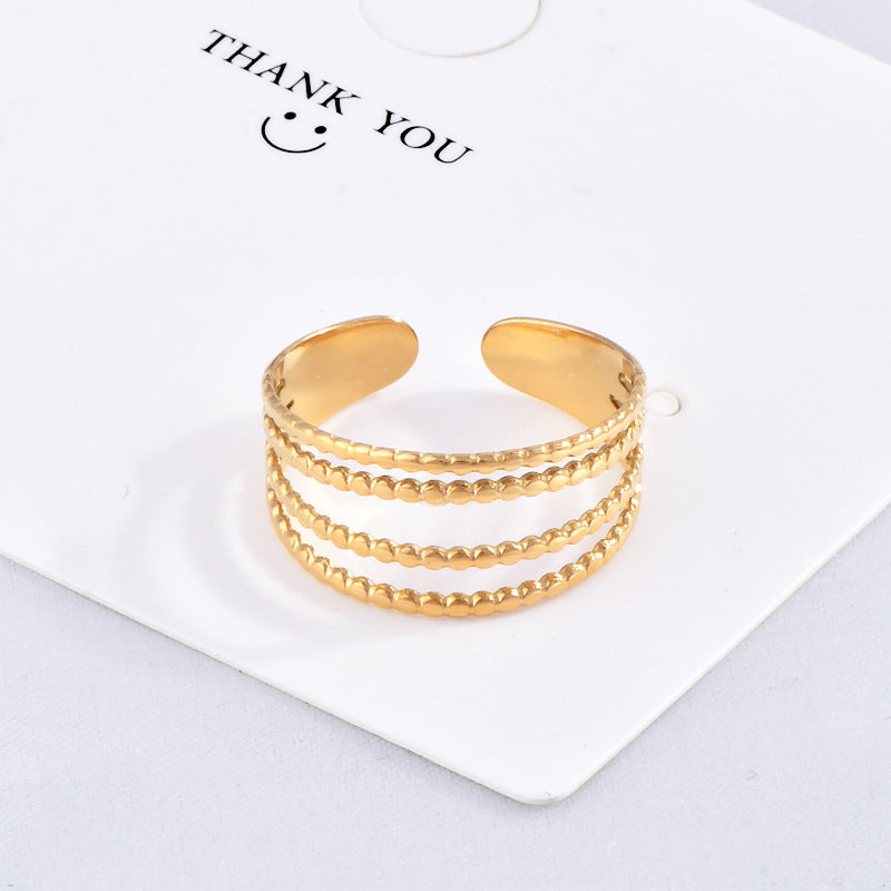 New Irregular Pattern Titanium Steel Ring