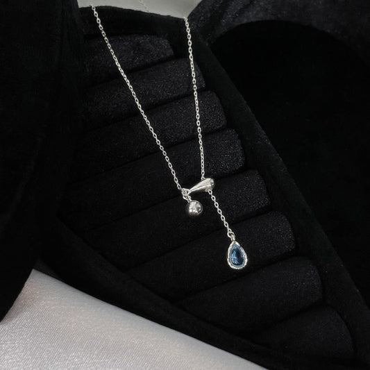 A Drop Of Tears Blue Water Drop Pendant Necklace For Women