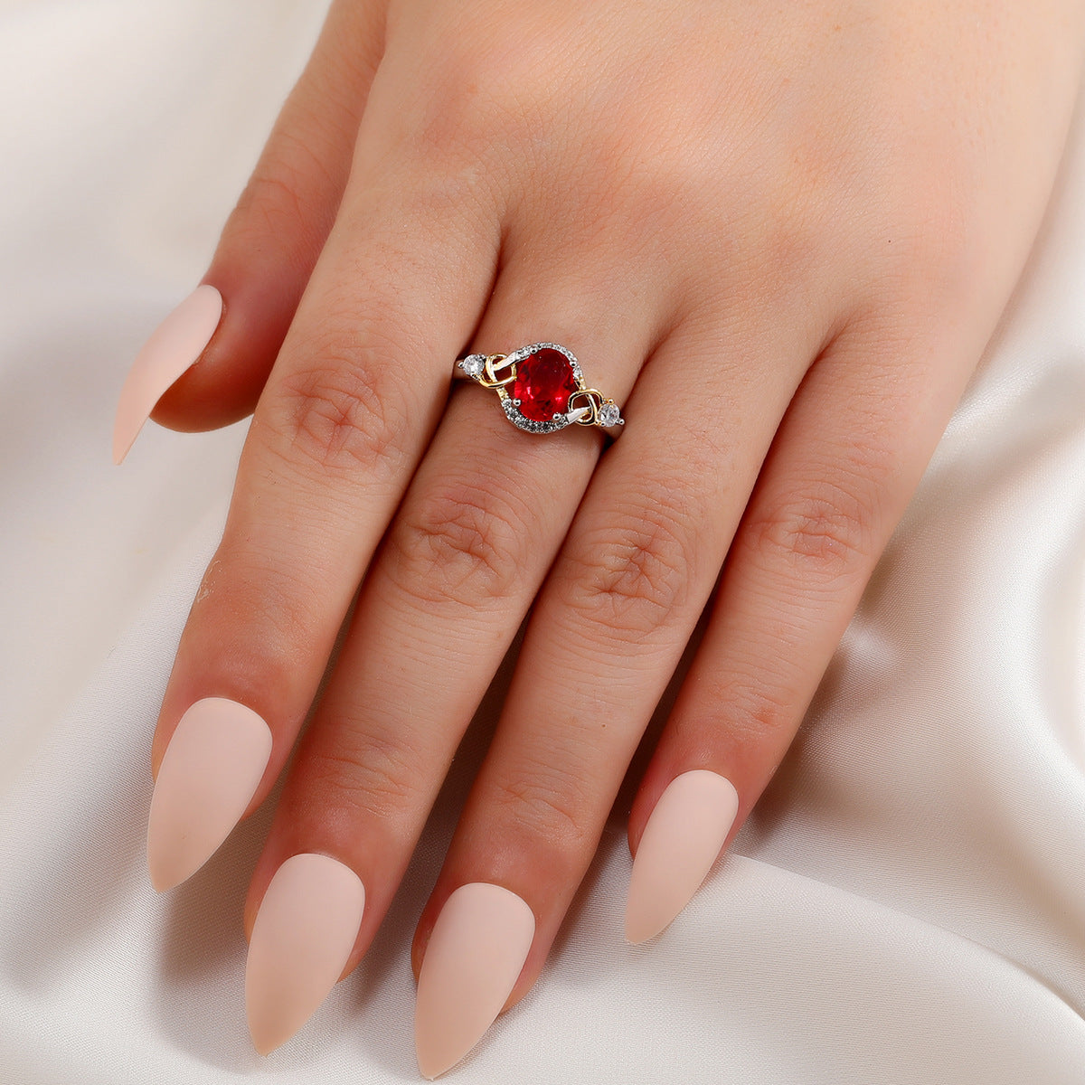 Simple Color Zircon Ring Female Fashion