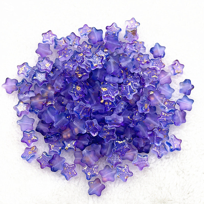 8mm Gold Pentagram Glaze Beads