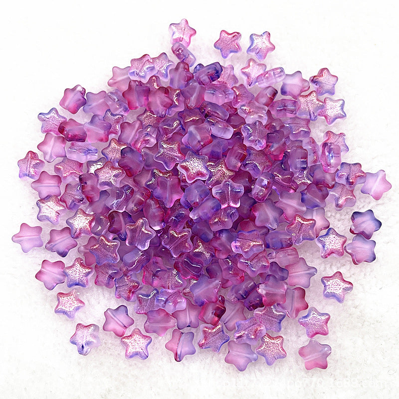 8mm Gold Pentagram Glaze Beads