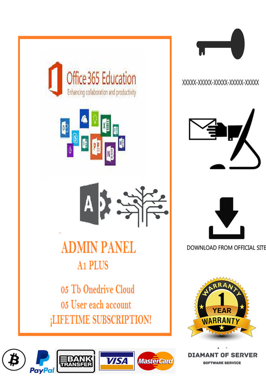 Admin Panel 10.000 Licencias Office 365 A1 Plus 5Tb OneDrive 5 Dispositivos.