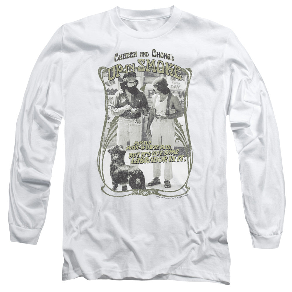 Up In Oke Labrador Mens Long Sleeve Shirt White Officially Licensed