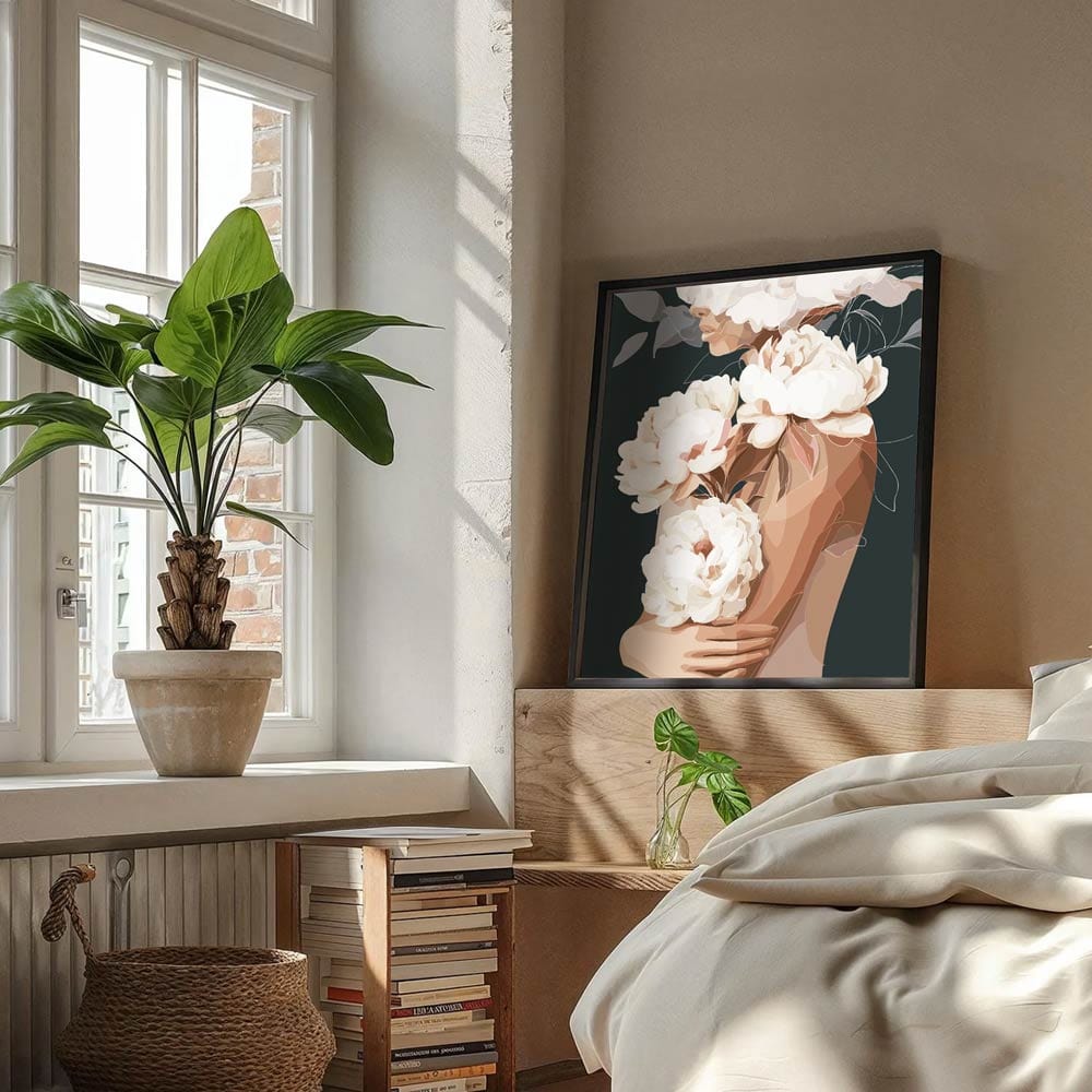 White Peonies in Love - Paint By Numbers Kit