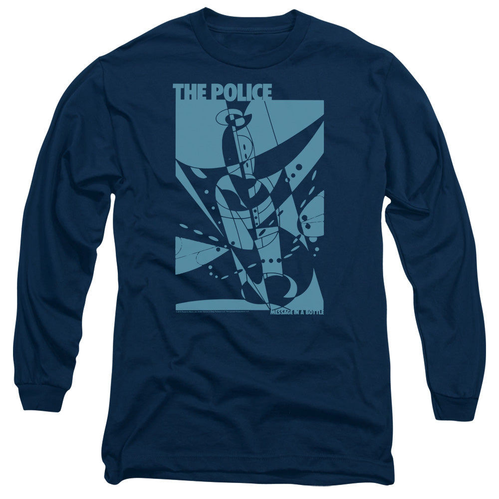 The Police Message In A Bottle Mens Long Sleeve Shirt Navy Officially Licensed