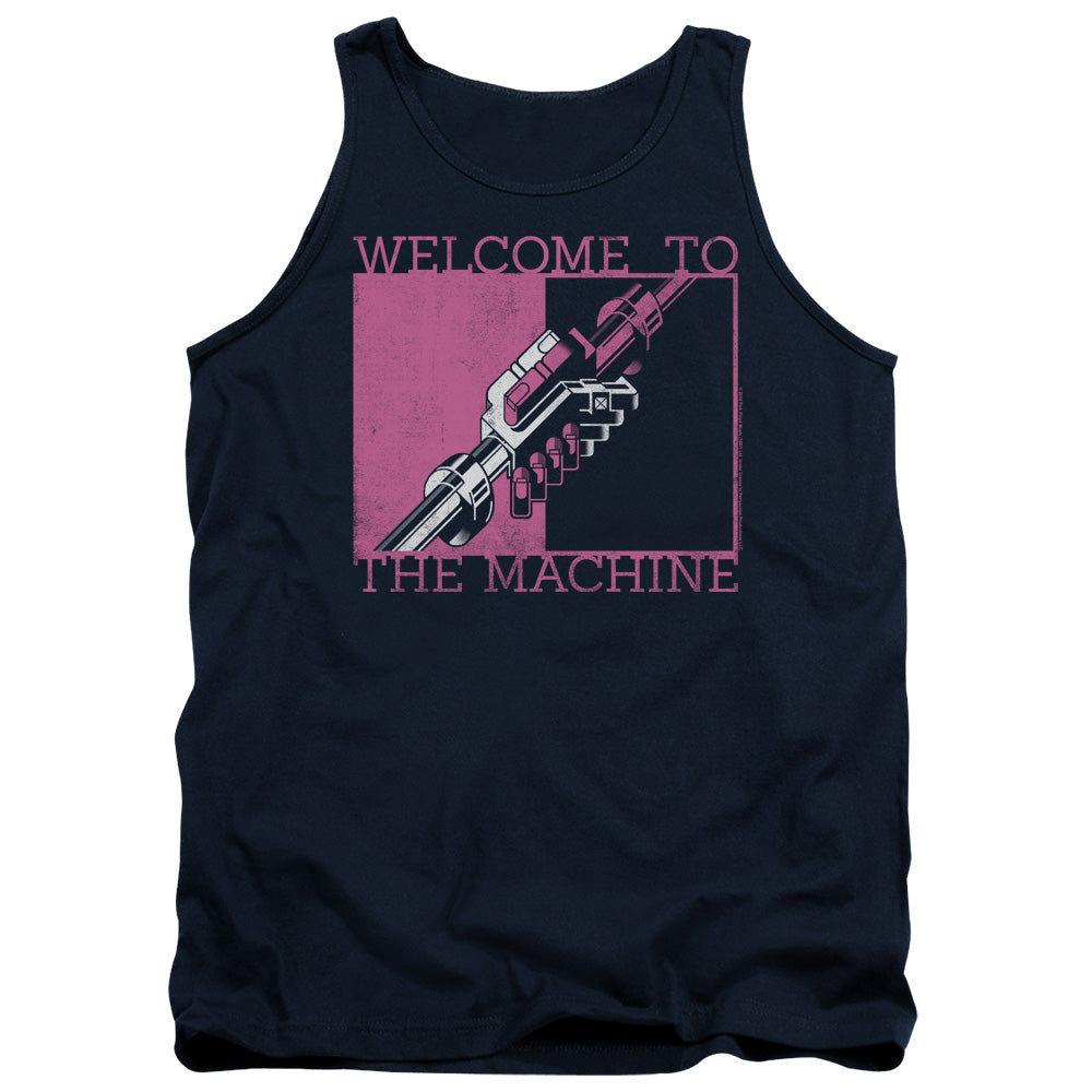 Pink Floyd Welcome To The Machine Mens Tank Top Shirt Navy Officially Licensed