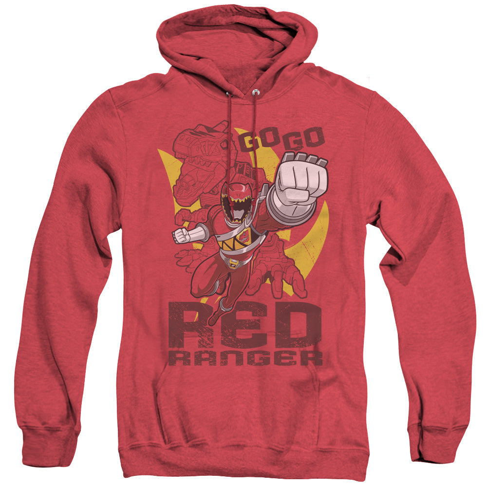 Power Rangers Go Red Mens Heather Hoodie Red Officially Licensed