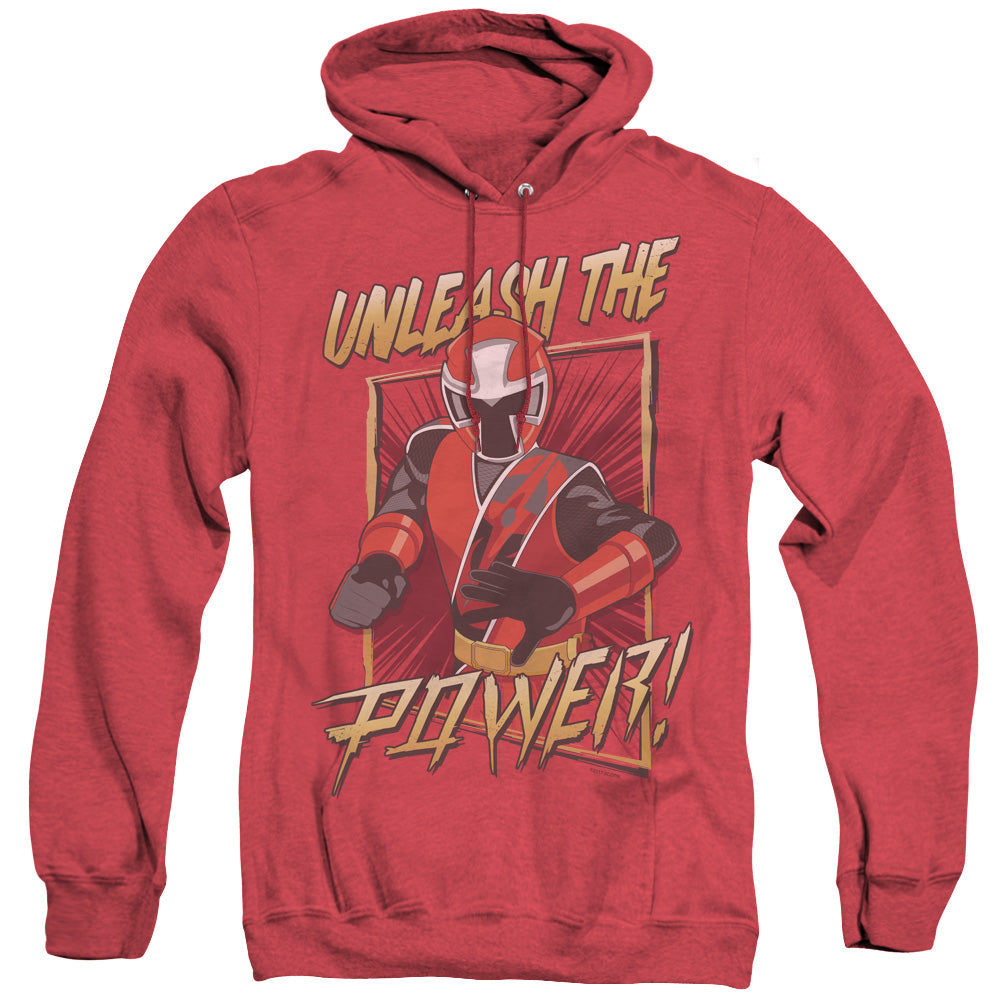 Power Rangers Unleash Mens Heather Hoodie Red Officially Licensed