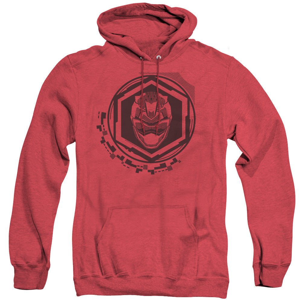 Power Rangers Red Ranger Mens Heather Hoodie Red Officially Licensed