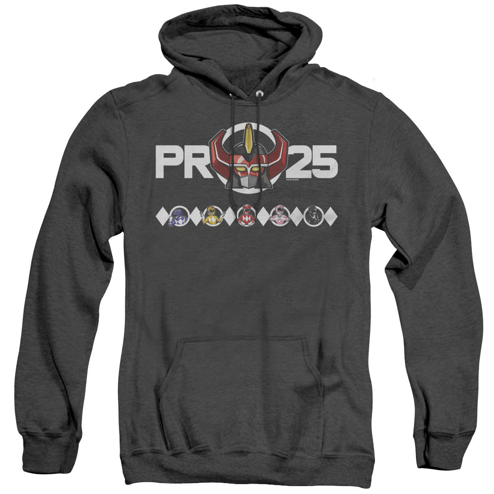 Power Rangers Megazord 25 Mens Heather Hoodie Black Officially Licensed