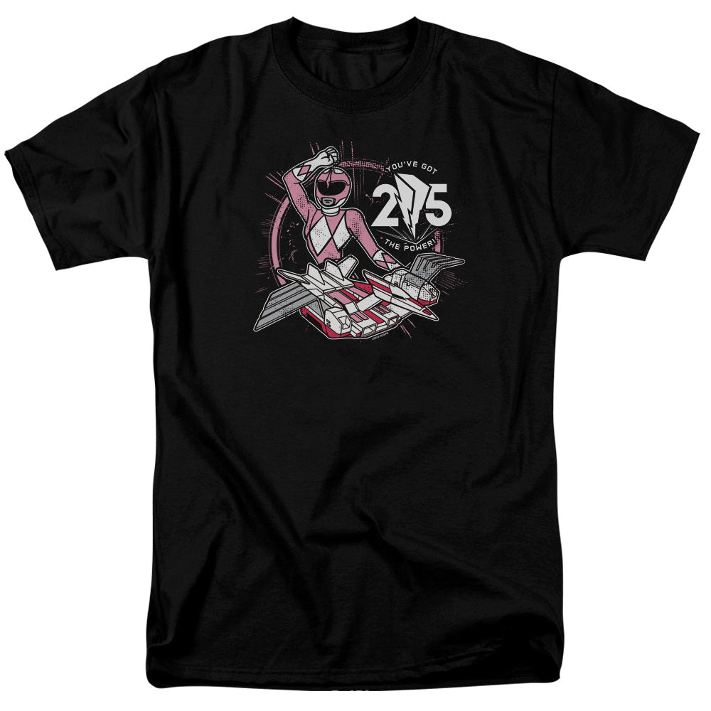 Power Rangers Pink 25 Mens T Shirt Black Officially Licensed