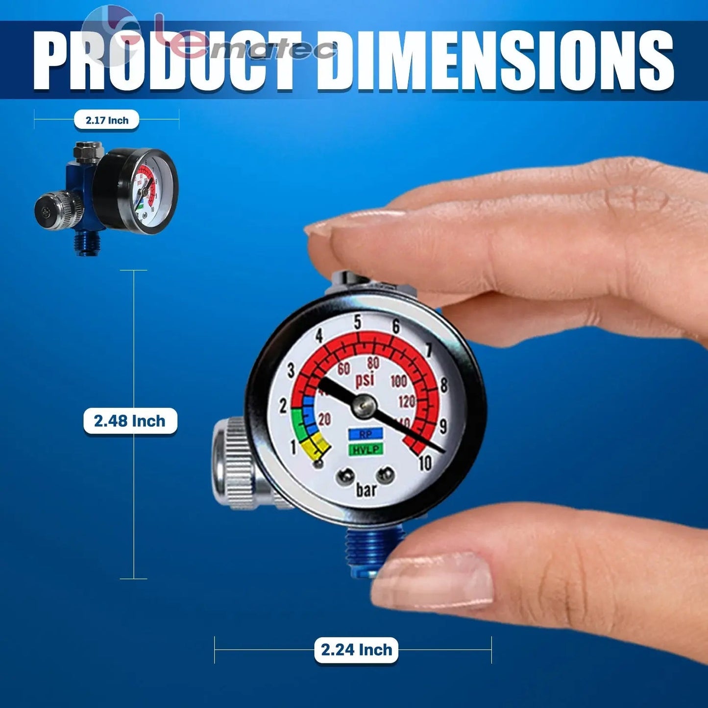 Professional Analog Air Compressor Regulator - 150 PSI High Flow Control with 89 SCFM (AR-01)