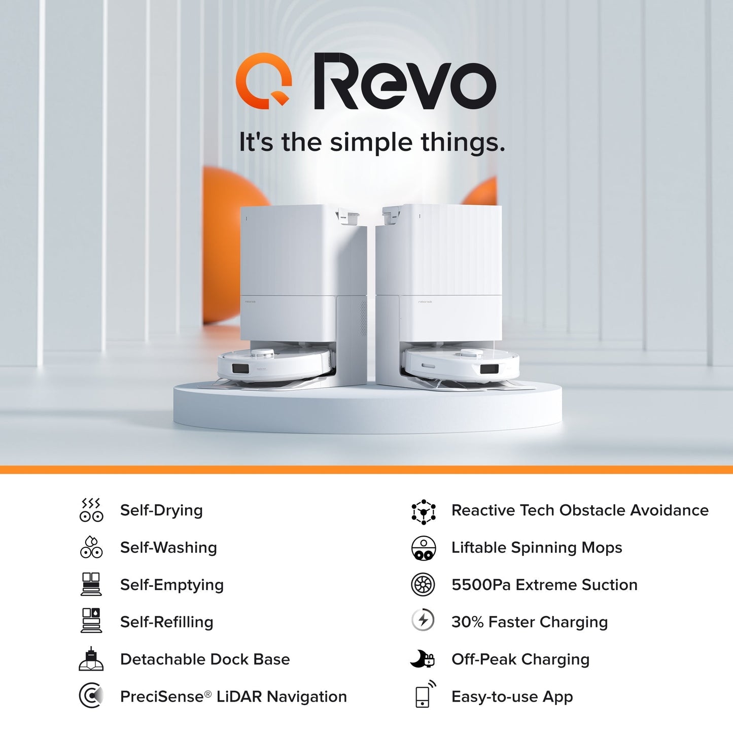 【Certified Refurbished 90% New】Roborock Qrevo Robot Vacuum with Multifunctional Dock