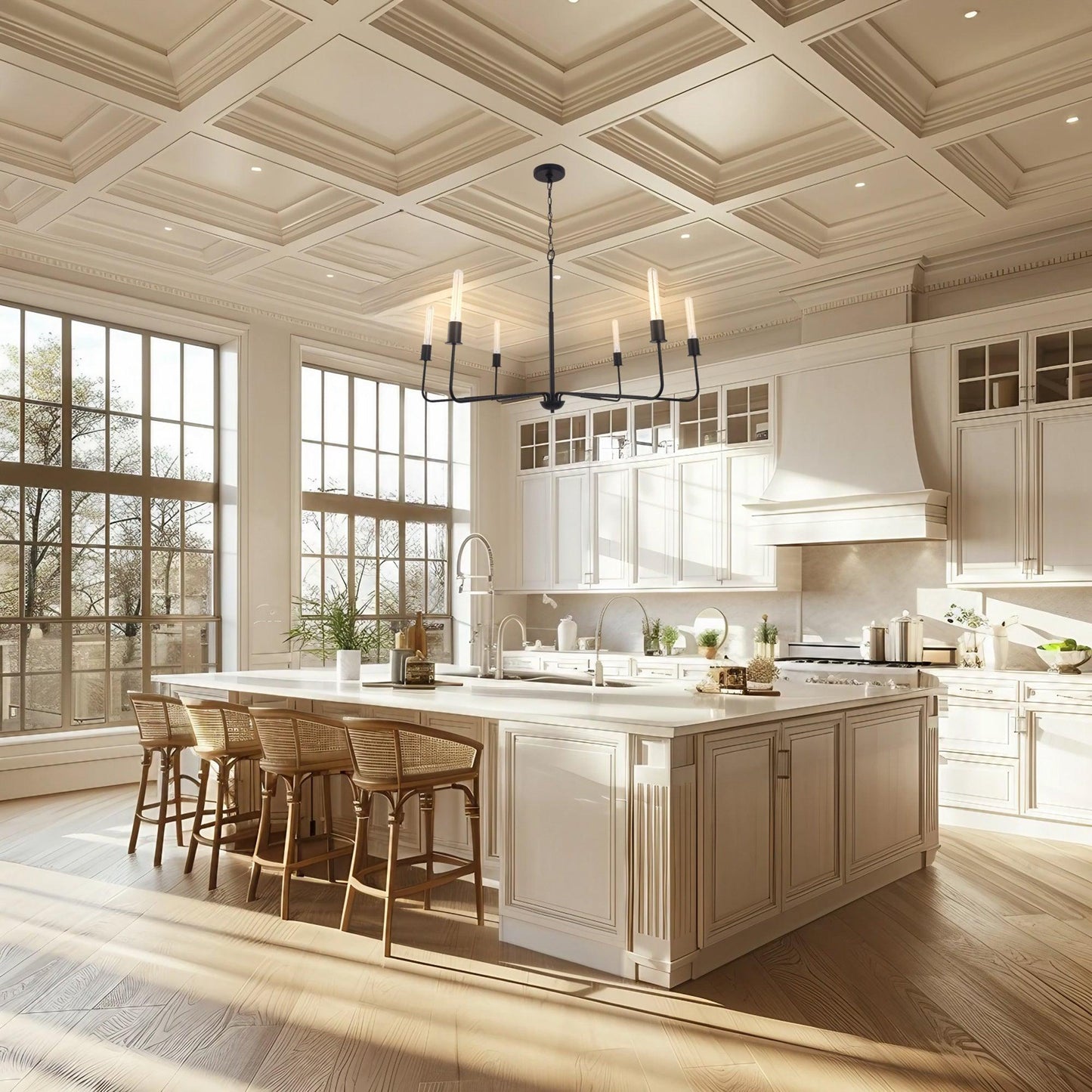 Radiant 6-Light Industrial Traditional Dimmable Chandelier