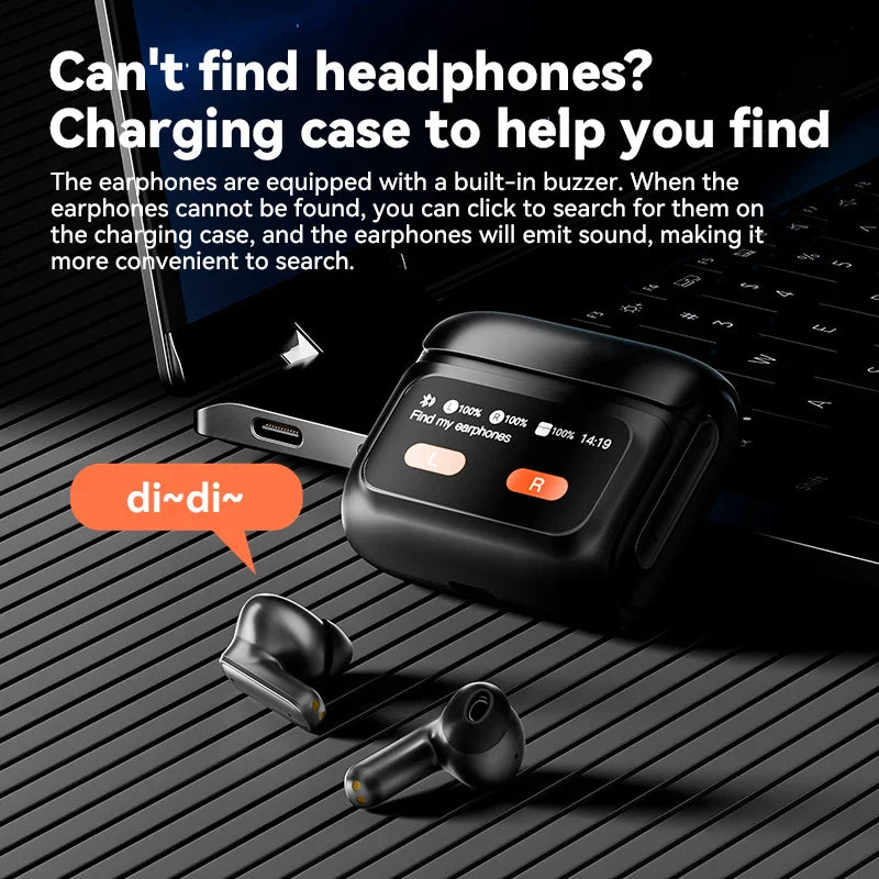 E20 PRO ANC Wireless Earbuds Bluetooth Earphone Touch Screen Airpods Control Active Noise Reduction In Ear Headphone With Mic