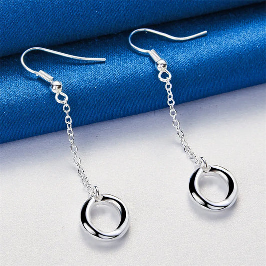 Starlight Halo 925 Sterling Round Drop Earrings | Bridal-Ready Shine For Effortless Glam ✨