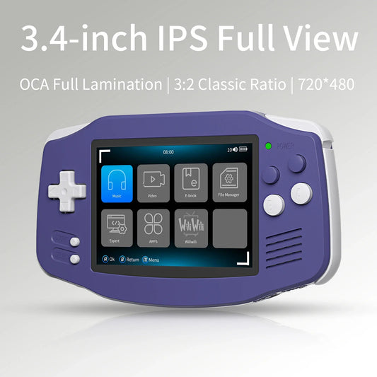 ANBERNIC RG34XX Retro Handheld Game Console 3.4" IPS Screen Linux 64-bit Video Gaming Player Support WiFi Bluetooth HD TV Output