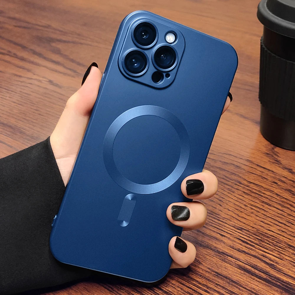 Original For Magsafe Magnetic Case For iPhone 16 13 12 11 14 15 Pro Max Matte Shockproof Cover Wireless Charge Phone Accessories - THOOBO!