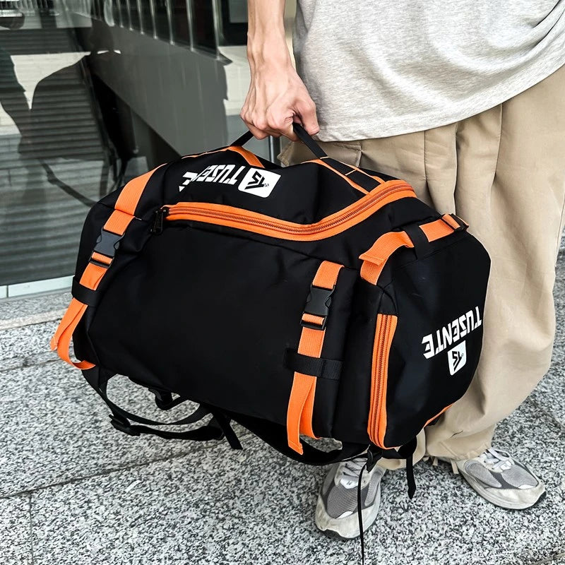 PatchVibe Titan — 75L Waterproof Gym & Travel Backpack w/ Shoe Garage + Laptop Vault