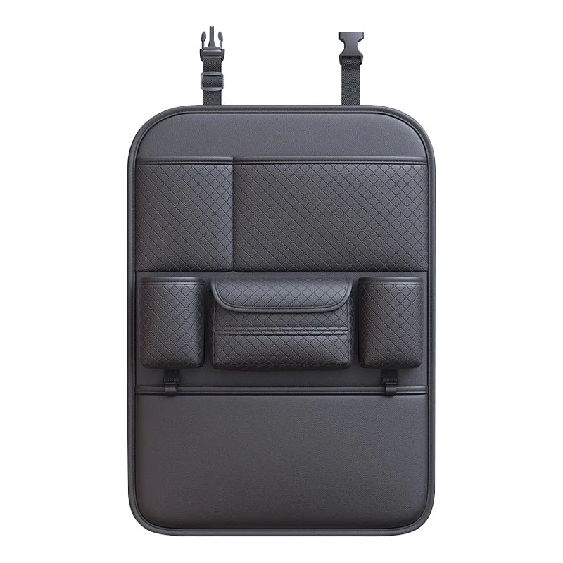 Multi-functional Car Seat Back Organizer High-Capacity Multi-Pocket Backseat Storage Bag Wear-Resistant Anti Kick Mat