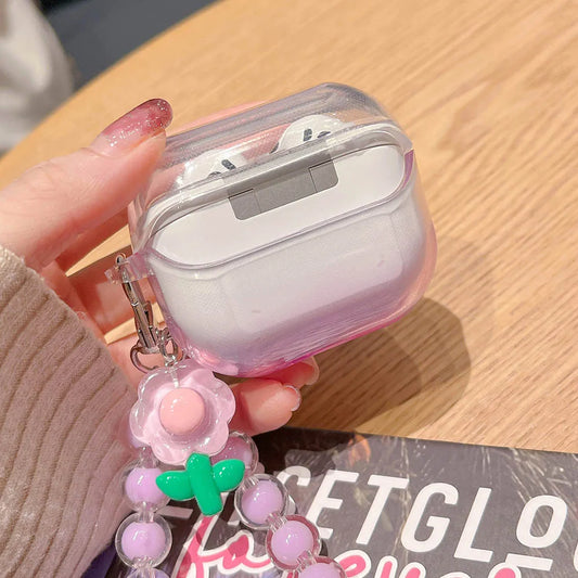 Diy Flowers Butterfly Decorate Cover For Samsung Buds 3 Pro Case Soft TPU Protective Fundas For Galaxy Buds3 Buzz 3 Pro Bracelet