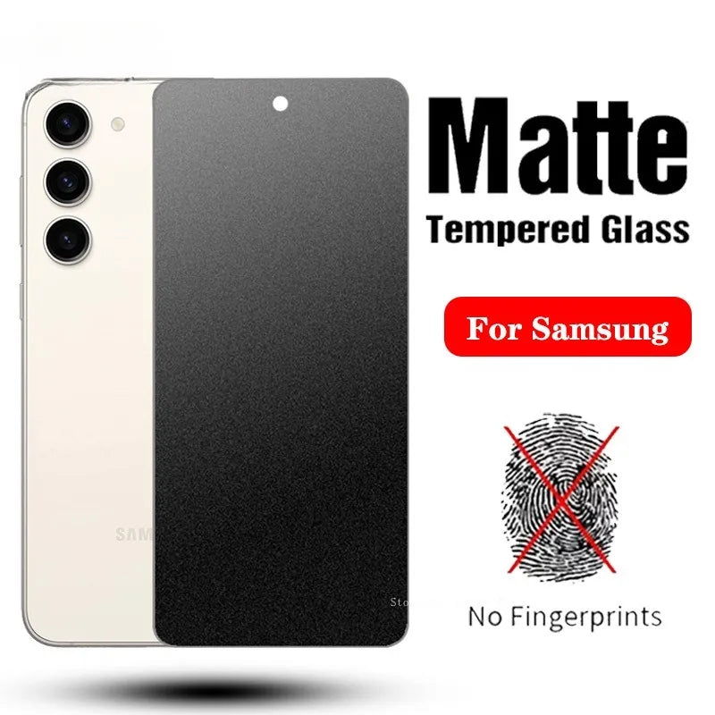 For Samsung Galaxy S25 S24 FE S23 S22 S21 S20 Plus Note 20 Matte Tempered Glass Screen Protector