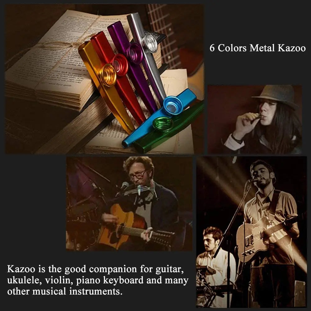 Metal Kazoo Musical Instruments Flutes Diaphragm Mouth Kazoos Musical Instruments Good Companion for Guitar - THOOBO!