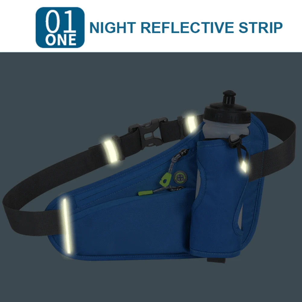 NightSprint HydratePro — Reflective Running Waist Belt With Bottle Holster & Phone Pocket 🏃‍♂️💧