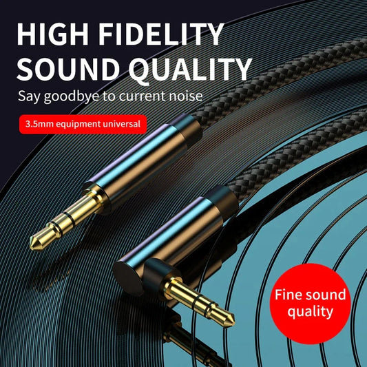 3.5mm Elbow Aux Speaker Cable 3.5mm Jack Audio Cable For Car Headphone Speaker Aux Cord Male To Male Adapter For Samsung Xiaomi