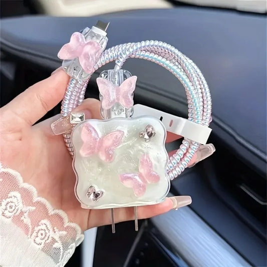 Butterfly Charger Protective Case Cable Protector For iPhone 18W/20W Fast Charging Cable Data Anti-break Charger Protective Rope