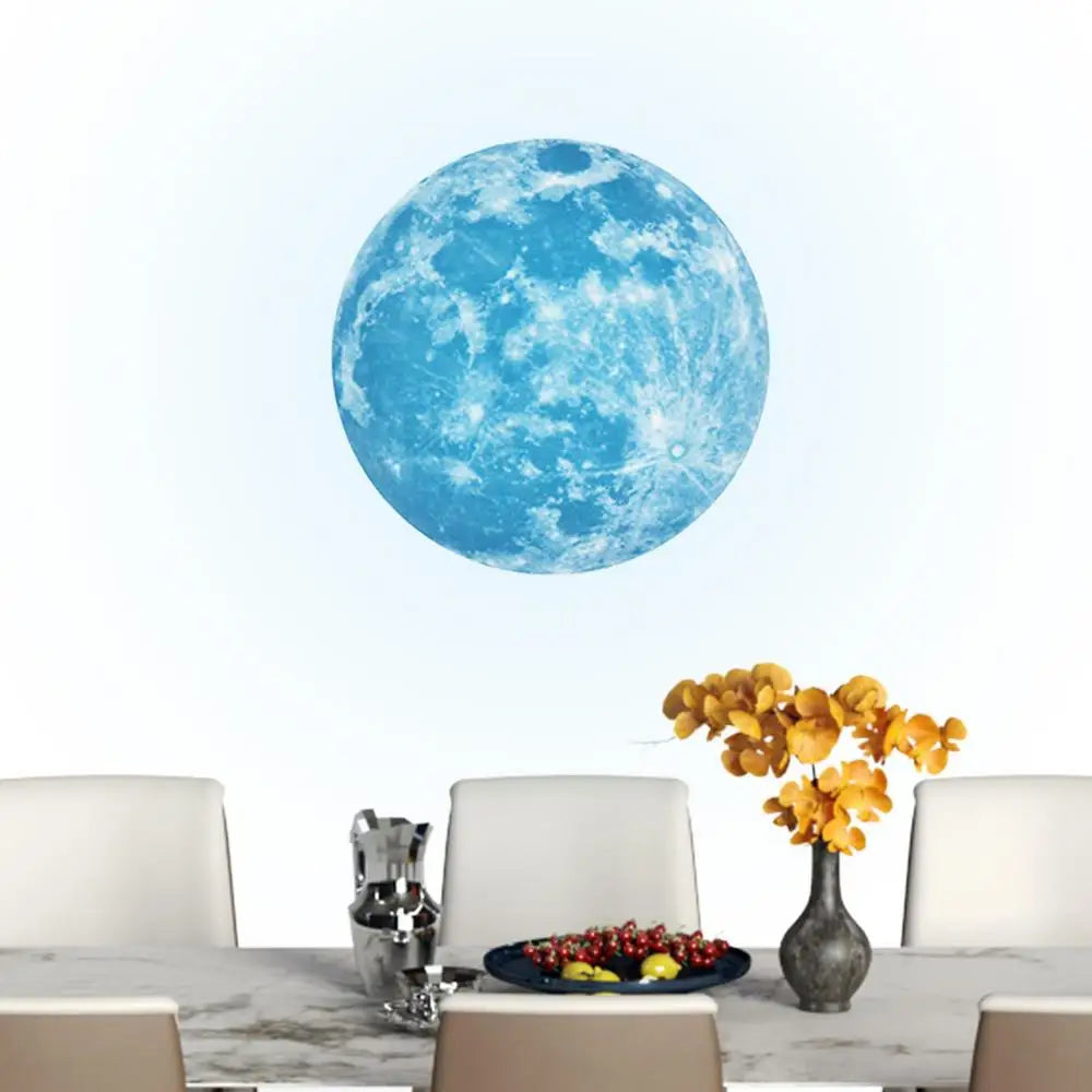 5/12/20/30/40CM Luminous Moon Wall Stickers Aesthetic PVC Fluorescent Self-Adhesive Decal Home Living Room Bedroom Wallpaper - THOOBO!