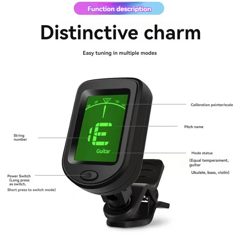 NEW Rechargeable Guitar Tuner For All Instruments Clip on Electronic Tuner for Guitar Bass Ukulele Violin Mandolin Banjo - THOOBO!