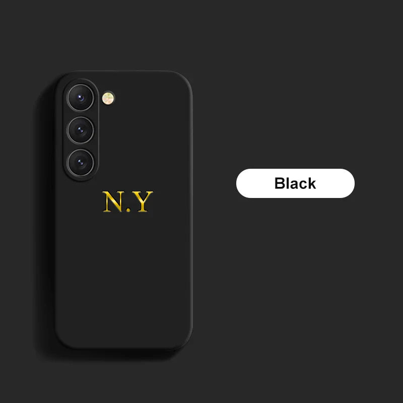 Personalized Custom Name Case For Samsung Galaxy S24 S23 S22 S21 Ultra Plus Liquid Silicone Cover
