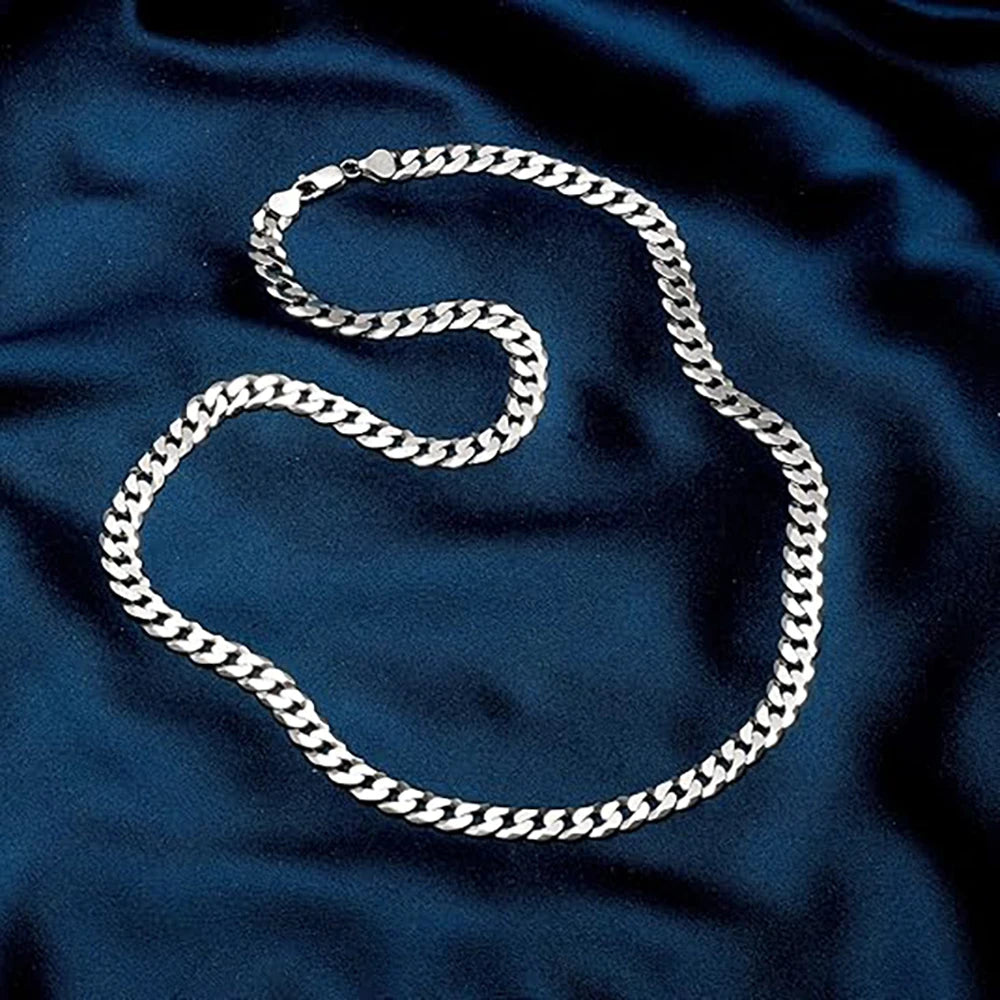 Silver Reign 7mm Cuban Link Chain | 925 Sterling Power Necklace For Kings, Queens & Rockstars 💎⚡