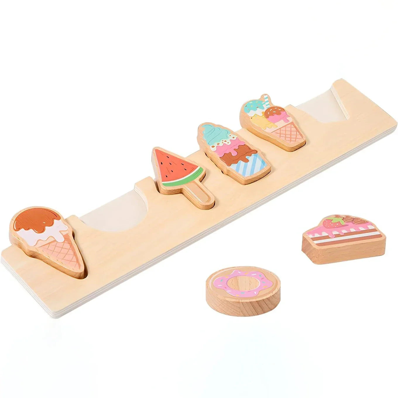 Wooden Toy Ice Cream & Cake – Pretend Play Kitchen for Toddlers