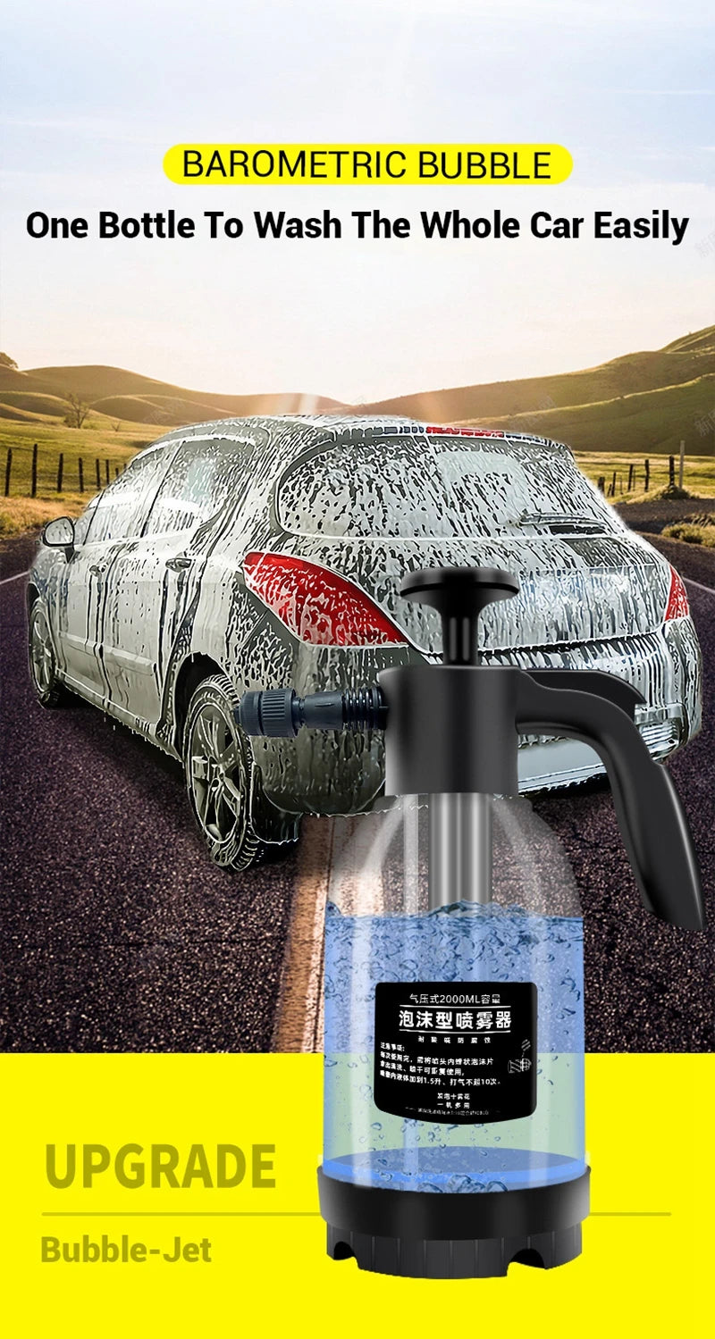 2L Car Wash Spray Bottle Foam Wash Sprayer Hand Pump Foam Sprayer Car Air Pressure Spray Washer Nozzle Can Auto Window Cleaning - THOOBO!