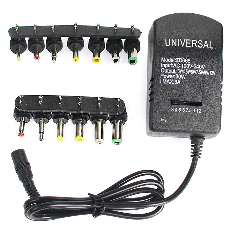VoltFlex 30W Multi-Voltage Power Adapter – 220V to 12V converter with 7 plug set for ultimate device compatibility - THOOBO!