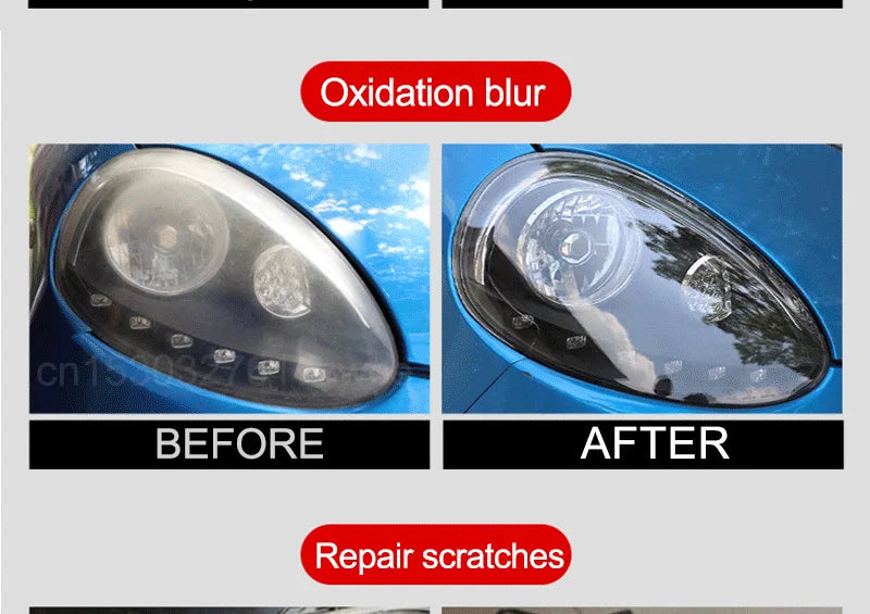 Headlight Hero Crystal-Clear Car Light Restoration & Polishing Kit – Fix Foggy, Yellowed, Oxidized Headlamps Fast - THOOBO!